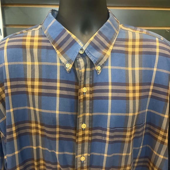 Burberry Blue and Tan Plaid Men's Shirt - Picture 2 of 10